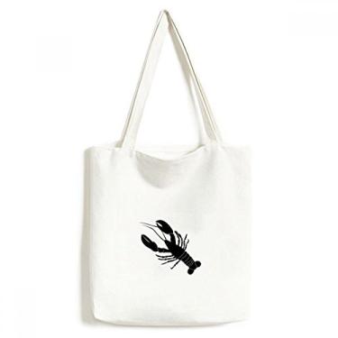 Imagem de Black Shrimp Marine Life Ilustration, sacola de lona, bolsa de compras, bolsa casual