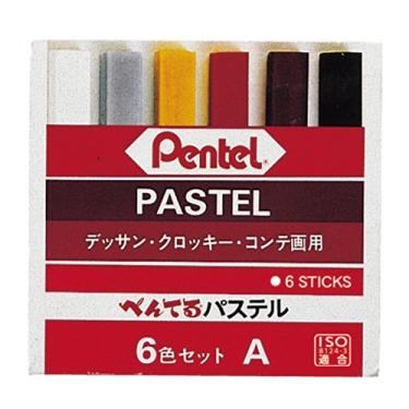 Imagem de Giz Pastel Seco Pentel 6 Cores, Pentel, GA-6AD, 6 Cores