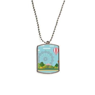 Imagem de DIYthinker Colar para animais de estimação com pingente de corrente de aço inoxidável para parque de diversões com balão gigante