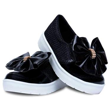 Imagem de Tênis Slip On Infantil Menina Laço 11.44 (23, Preto)