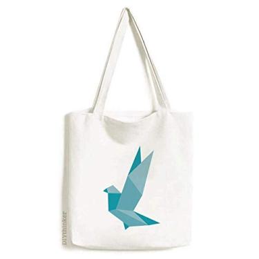 Imagem de Origami bolsa de lona com estampa de pombo, abstrata, sacola de compras, bolsa casual