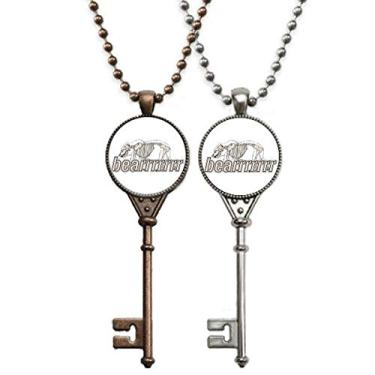 Imagem de OFFbb-USA Forma de corpo urso esqueleto art deco, presente, chaveiro, pingente, joias, decoração de casal