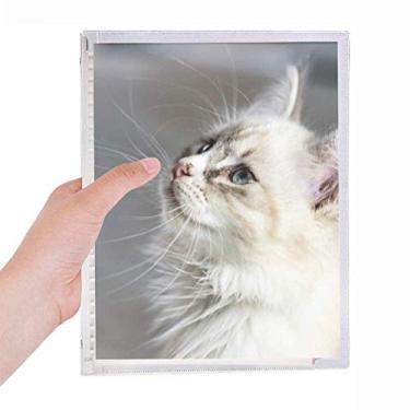 Imagem de Caderno branco Pet Cat Animal Profile Cute Stare Caderno Folhas Soltas Diário Recarregável Papelaria