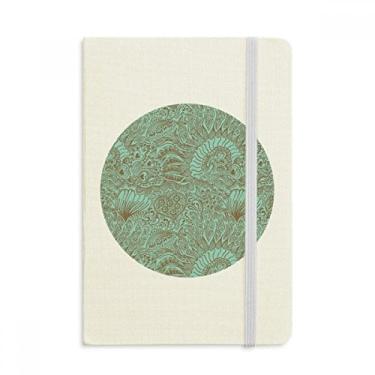 Imagem de Caderno de plantas de peixe azul abstrato desenho de linha, capa dura de tecido oficial diário clássico