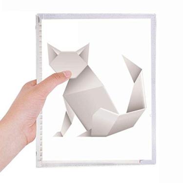 Imagem de Caderno geométrico Origami com estampa abstrata de gato, diário de folhas soltas recarregável