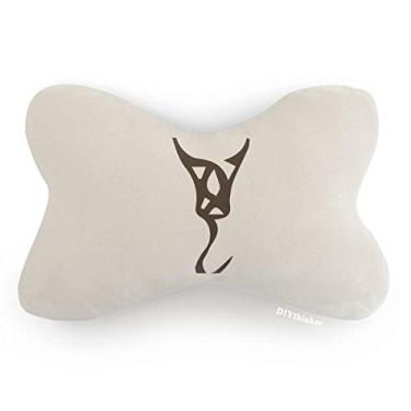Imagem de DIYthinker Bone Inscription Almofada de apoio de cabeça com estampa chinesa de sobrenome Wan para carro, decoração de pescoço