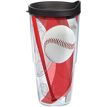 Imagem de Tervis Copo de beisebol vermelho e fundo de luva com isolamento térmico, 680 g, transparente - Tritan