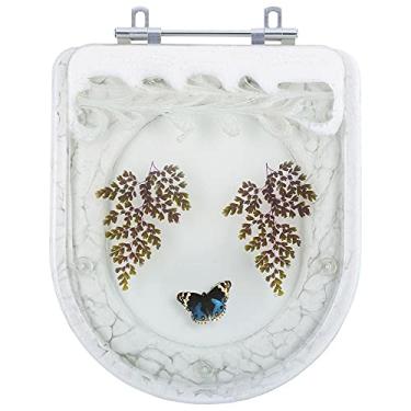 Imagem de Tampa para Vaso Deca Carrara Branco c/Borboleta Azul Escuro