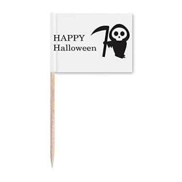 Imagem de Bandeiras de palito de Halloween Happy Ghost Fear para decoração de festa