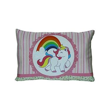 Imagem de Almofada Unicornio de Pelucia Retangular Rosa 25cm