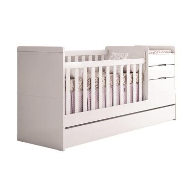 Imagem de Berço Multifuncional Carolina Móveis Cléo com Cômoda - Branco
