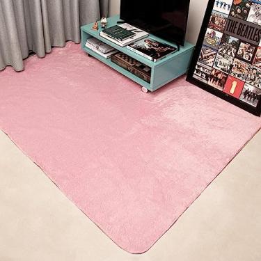 Imagem de Tapete Sala Quarto Felpudo Pelo Curto 200x150 verde (Rosa)