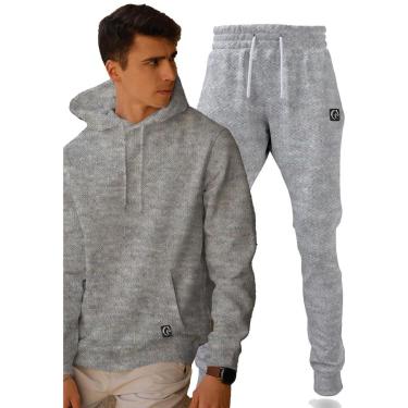 Imagem de Conjunto Moletom Básico Cinza Masculino Blusa de Frio Casual-Masculino