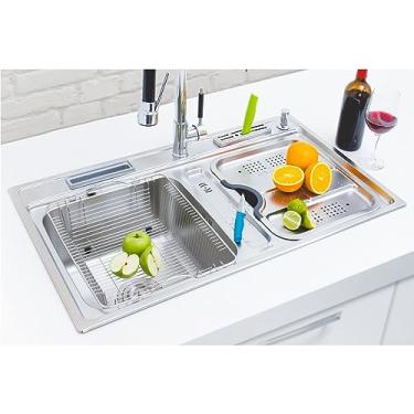 Imagem de Kit Cuba em Inox Dupla para Cozinha - Linha Ultra - LMS-FSH-7015