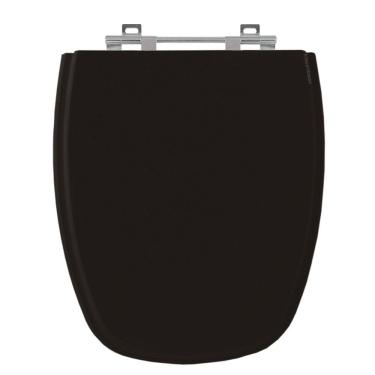 Imagem de Assento Sanitário Monte Carlo Preto Tampa para Vaso Deca de Madeira Laqueada 