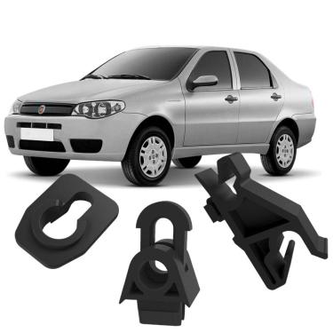 Imagem de Kit Grampos Presilhas Haste Vareta Capô Siena Fire G3 2004 2005 2006 2007 2008 2009 2010 2011 2012