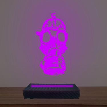 Imagem de Luminária Led 3d Máscara de Gás Abajur Luxo