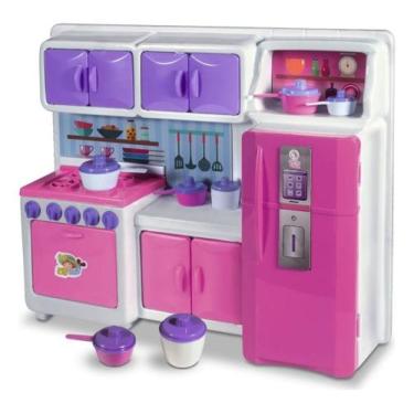 Imagem de Cozinha Fogão Infantil Brinquedo Menina Completa Grande Rosa - Shopbr