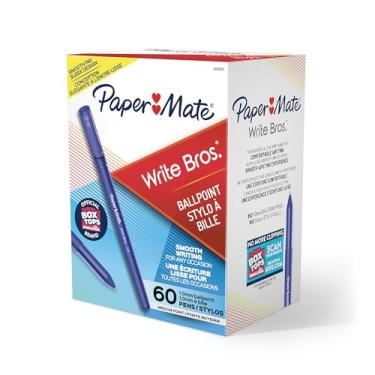 Imagem de Paper Mate Canetas esferográficas Write Bros, ponta média (1 mm), azul, 60 unidades