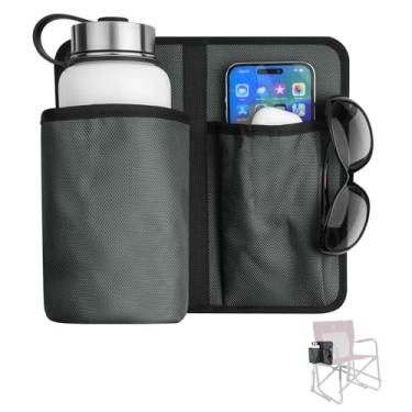 Imagem de Xxerciz Suporte de telefone para cadeira de acampamento, suporte universal de garrafa de água para descanso de braço de cadeira de nylon, cadeira de praia, cadeira de acampamento dobrável e cadeira de