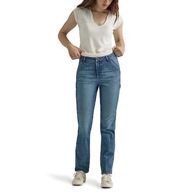 Imagem de Wrangler Calça jeans feminina de cintura alta e perna reta, Índigo, 8-30