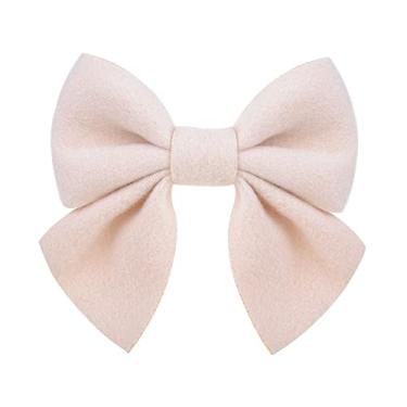 Imagem de Spenlly Grampo de laço de cabelo de 11 cm, presilhas de cabelo grandes, acessórios de cabelo para bebês meninas e crianças (branco creme)