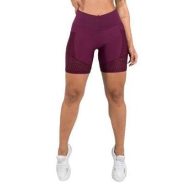 Imagem de Bermuda Vlast Poliamida Tecido Grosso Zero Transparencia Bolsos Tela Academia Fitness Feminina 1028-Feminino