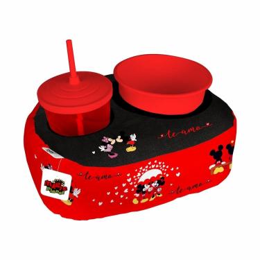 Imagem de Almofada Kit Pipoca Cinema 1 Copo Canudo Balde Namorados Te Amo