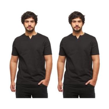 Imagem de Kit 02 Camisetas Basica Gola Portuguesa Blusa Manga Curta C3-Masculino