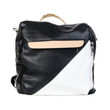 Imagem de Mochila anti-roubo genérica feminina preta e branca