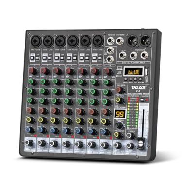 Imagem de mesa de som 8 canais digital Mixer de áudio Profissional Mixer de Som Com DSP de 99 bits 48V Phantom música Podcast Mixers para mixagem de DJ