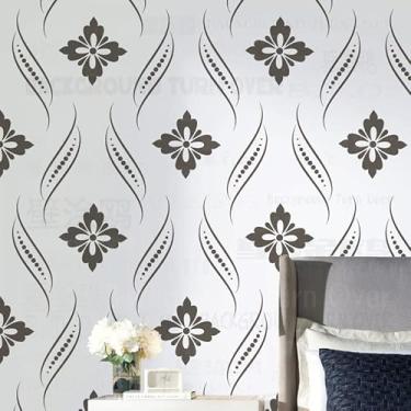 Imagem de 30 cm Damasco Luxo Retrô Vintage Flourish Rococó Barroco Estêncil para Paredes Modelo de Estênceis Grandes Modelos de Azulejo Reutilizáveis Pintura Pintura Grande Nicho Parede para Mandalas de Madeira