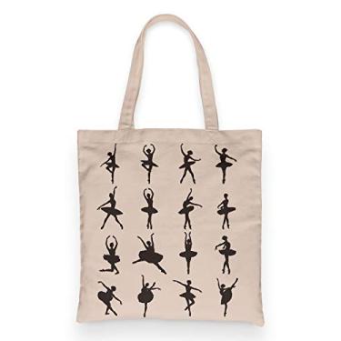 Imagem de Mighty Circus Sacola de mercearia reutilizável 100% algodão bailarina, Natural, Large