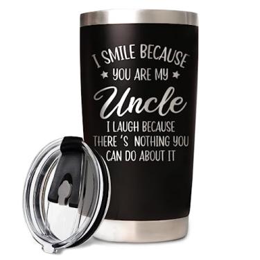 Imagem de BeneCharm Presente para o tio no Natal - copo engraçado para tio copo de café presentes da sobrinha - presente de aniversário do dia dos pais e natal para tio - copo de café para tio