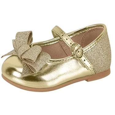 Imagem de Sapatilha Molekinha Metalizado Glitter Bebê-Meninas, Bronze, 21