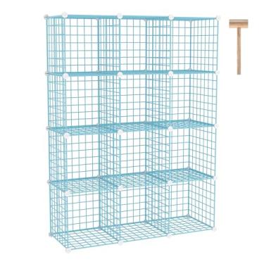 Imagem de C&AHOME Armazenamento de cubo de arame, 12 - organizadores de cubos de metal em C, unidades de prateleiras modulares, organizador de armário, ideal para casa, escritório, sala de estar, 92 cm C x 30
