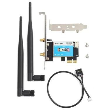 Imagem de Placa WiFi PCIE sem fio de banda dupla de 433 Mbps (2,4 GHz 300 Mbps e 5 GHz 433 Mbps), adaptador de rede sem fio PCIE para Win 7/8/8.1/10