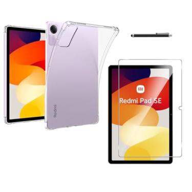 Imagem de Capa Capinha Anti Impacto + Película de Vidro Temperado + Caneta Touch Compatível Com Redmi Pad SE Tela de 11 Polegadas - (Hard Glass Store)