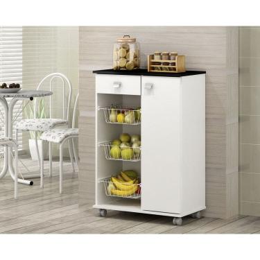 Imagem de Fruteira 1 porta Branca e preta - Natasha