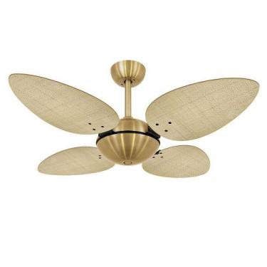 Imagem de Ventilador Teto Volare Dourado Office 4 Pás Natural 220V, 220V
