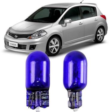 Imagem de Par Lâmpadas Pingo Super Branca Esmagada T10 Tiida Faroleta Teto Placa