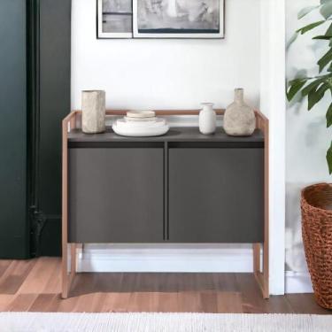 Imagem de Aparador Buffet 2 Portas Industrial Roma - Mais de Casa, Preto Cobre