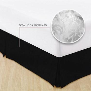 Imagem de Saia Para Cama Box King Jacquard Admirare, Preta