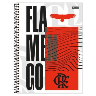 Imagem de Caderno Flamengo Clube Regatas 1 Matéria Espiral 80 F, Branco