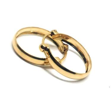 Imagem de Brinco de ouro 18k Argola Pequeno Liso 1Cm - Elegancy Joias