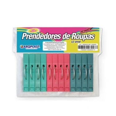 Imagem de Prendedor de Roupas Mordida Forte Com 12 Unidades PR12PM Arqplast