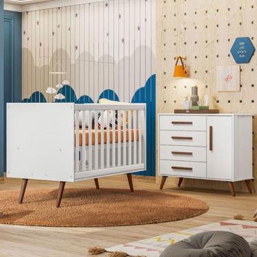 Imagem de Quarto Infantil Completo Bear 1 Porta 4 Gavetas Branco - Pnr Móveis, B