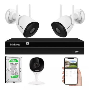 Imagem de Kit Câmeras Mibo Intelbras Wifi 2 Externas E 1 Internas C/hd