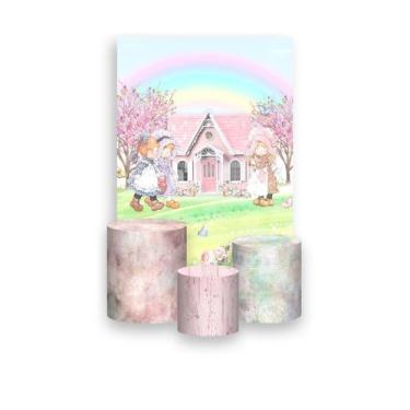 Imagem de Painel De Festa Vertical 1,50 x 2,20 + Trio De Capas Cilindro - Jardim