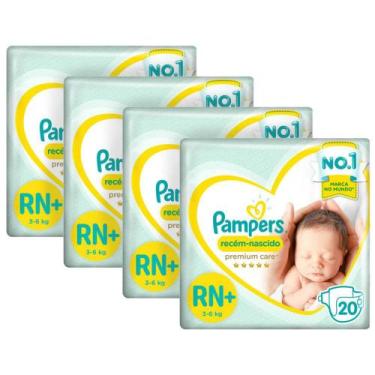 Imagem de Kit Fralda Pampers Premium Care Recém Nascido Plus com 80 unidades - 3